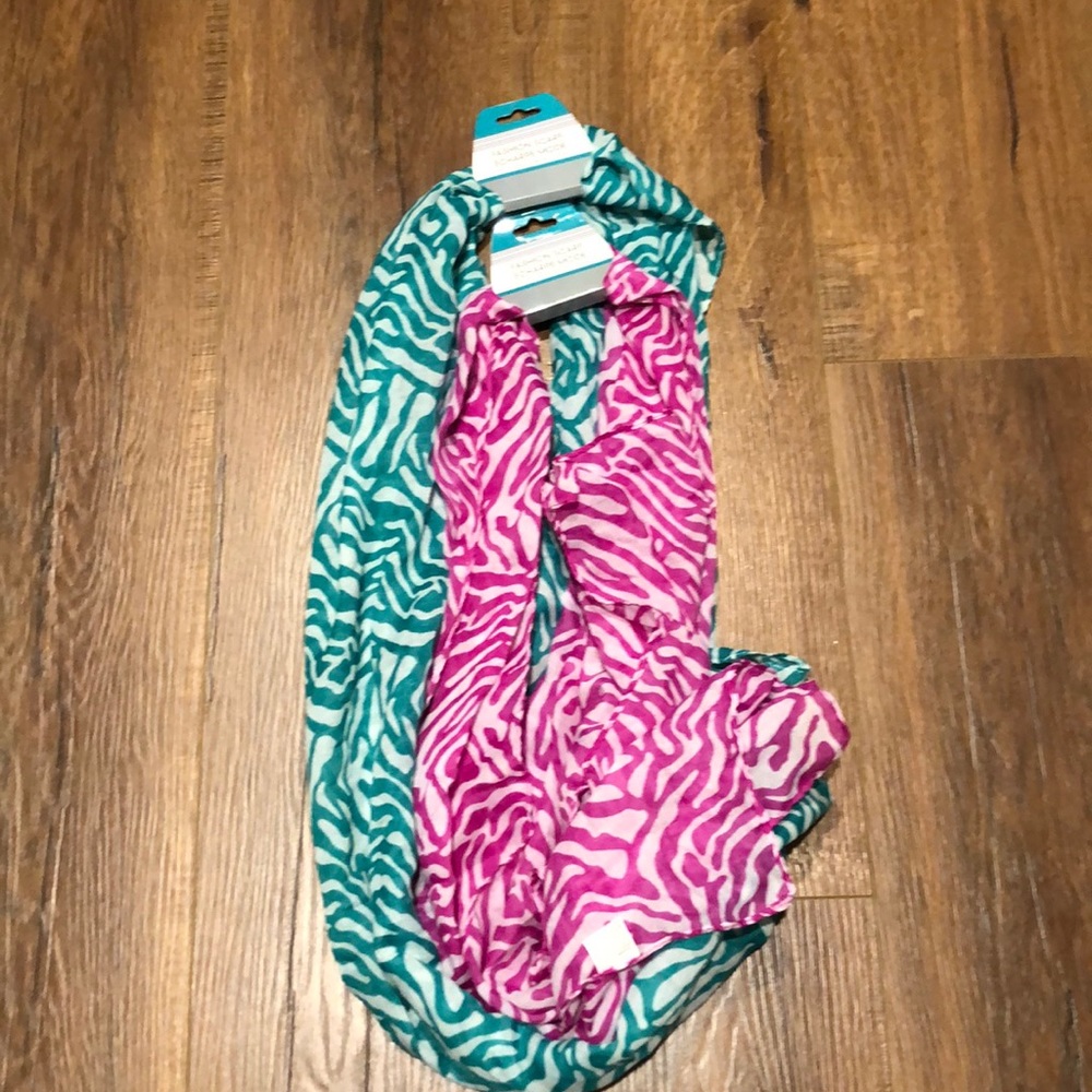 Pink & Green Scarves